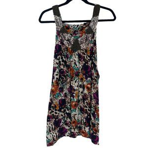 Lane Bryant Tank Top Blouse 26 28 Multicolor Leopard Sequins